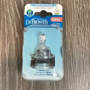 Dr. Brown's Level 1 (2 Pack) Flow®, Anti-Colic Nipple, 0 Months +, Slow Flow,‎